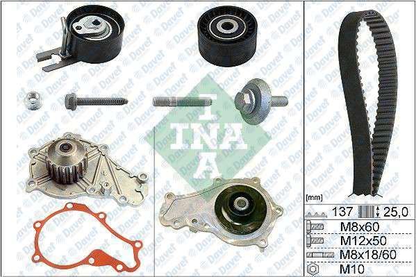 INA 530037530 Eksantrik Kiti Devirdaimli P207 P308 P3008 P5008 P307 P407 Partner Berlingo C2 C3 C4 Dv6 (16 Hdi) Fucus 1.6tdci Volvo 1.6hdi